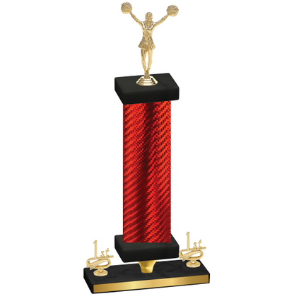 Premium Single Red Carbon Fiber First Place Cheerleading Trophy