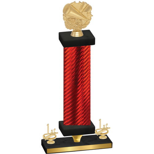 Premium Single Red Carbon Fiber First Place Cheerleading Trophy