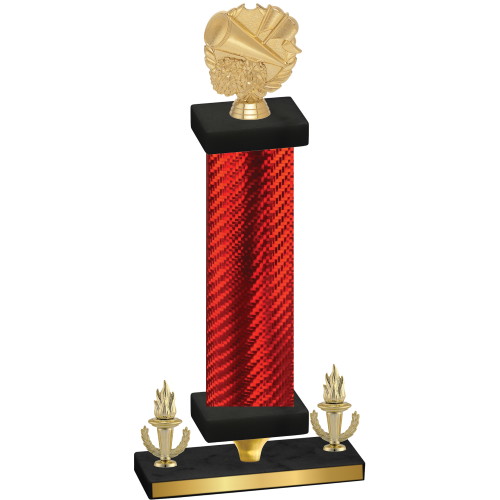 Premium Single Red Carbon Fiber Victory Cheerleading Trophy