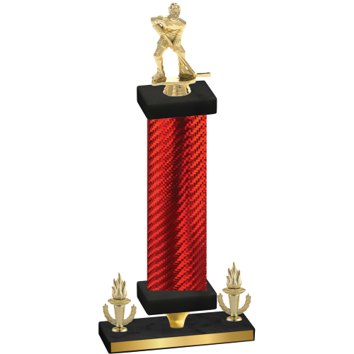 Premium Single Red Carbon Fiber Victory Hockey Trophy