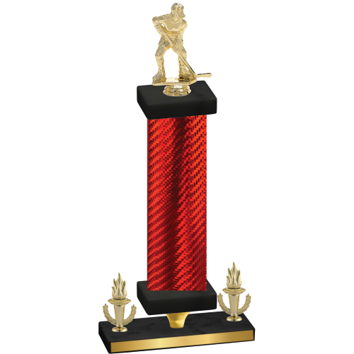 Premium Single Red Carbon Fiber Victory Hockey Trophy