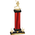 Premium Single Red Carbon Fiber Second Place Lacrosse Trophy