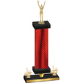 Premium Single Red Carbon Fiber First Place Victory Trophy