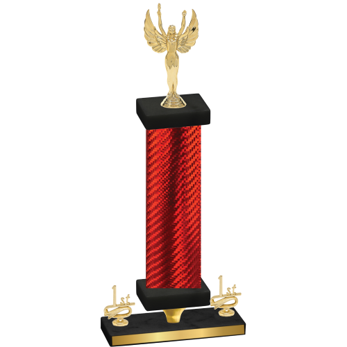 Premium Single Red Carbon Fiber First Place Victory Trophy