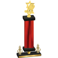 Premium Single Red Carbon Fiber Victory Pickleball Trophy