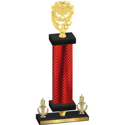 Premium Single Red Carbon Fiber Victory Pickleball Trophy