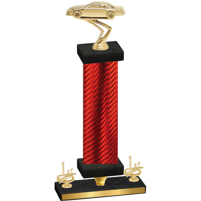 Premium Single Red Carbon Fiber First Place Cars Trophy