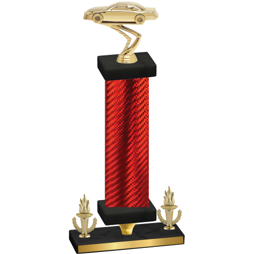 Premium Single Red Carbon Fiber Victory Cars Trophy