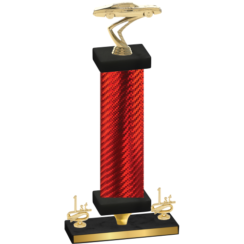 Premium Single Red Carbon Fiber First Place Cars Trophy