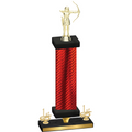 Premium Single Red Carbon Fiber First Place Archery Trophy