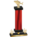 Premium Single Red Carbon Fiber Fourth Place Fishing Trophy