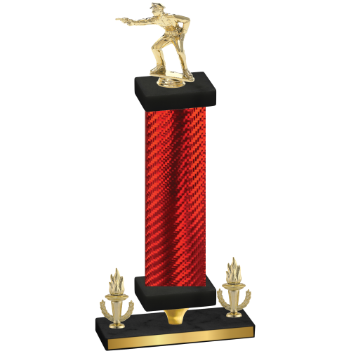 Premium Single Red Carbon Fiber Victory Shooter Trophy