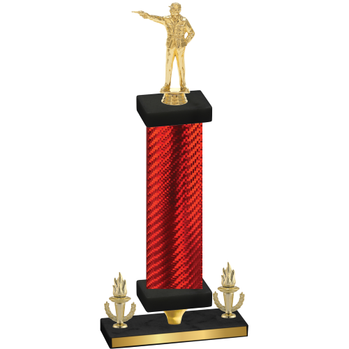 Premium Single Red Carbon Fiber Victory Shooter Trophy