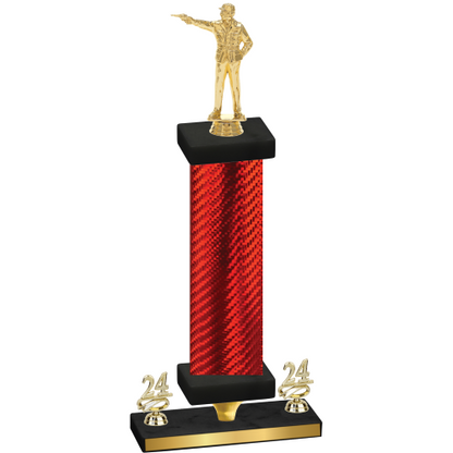 Premium Single Red Carbon Fiber Year Shooter Trophy