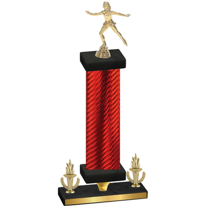 Premium Single Red Carbon Fiber Victory Skater Trophy