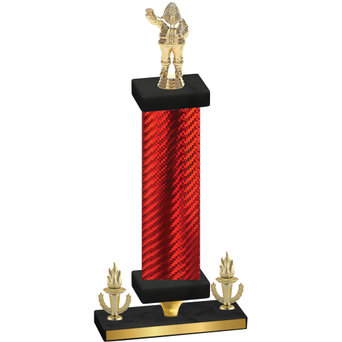 Premium Single Red Carbon Fiber Victory Holiday Trophy