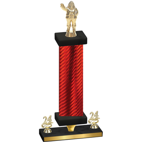 Premium Single Red Carbon Fiber Year Holiday Trophy