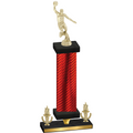 Premium Single Red Carbon Fiber Victory Basketball Trophy