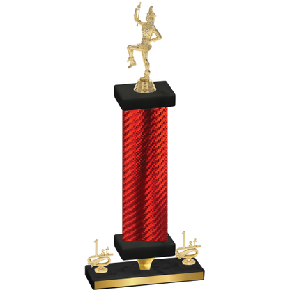 Premium Single Red Carbon Fiber First Place Majorette Trophy