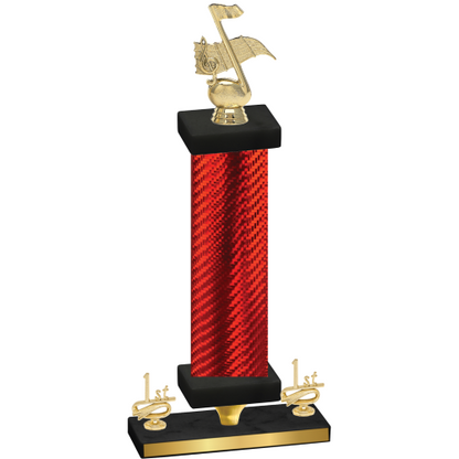 Premium Single Red Carbon Fiber First Place Music Trophy