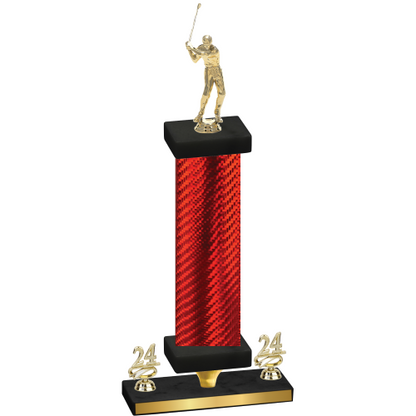 Premium Single Red Carbon Fiber Year Golf Trophy