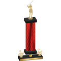 Premium Single Red Carbon Fiber Second Place Golf Trophy