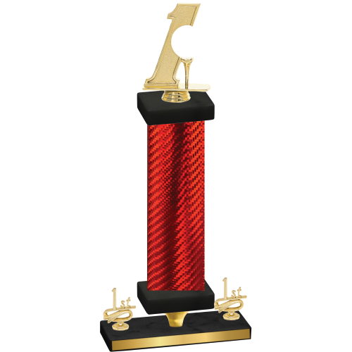 Premium Single Red Carbon Fiber First Place Golf Trophy