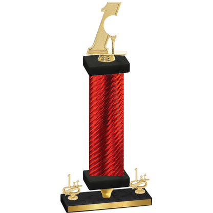 Premium Single Red Carbon Fiber First Place Golf Trophy