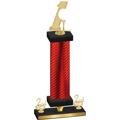 Premium Single Red Carbon Fiber Second Place Golf Trophy