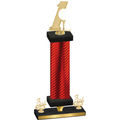 Premium Single Red Carbon Fiber Third Place Golf Trophy