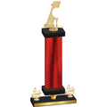 Premium Single Red Carbon Fiber Fourth Place Golf Trophy