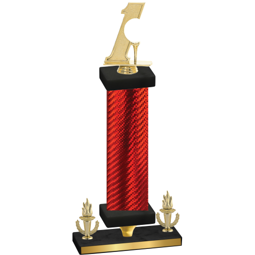 Premium Single Red Carbon Fiber Victory Golf Trophy