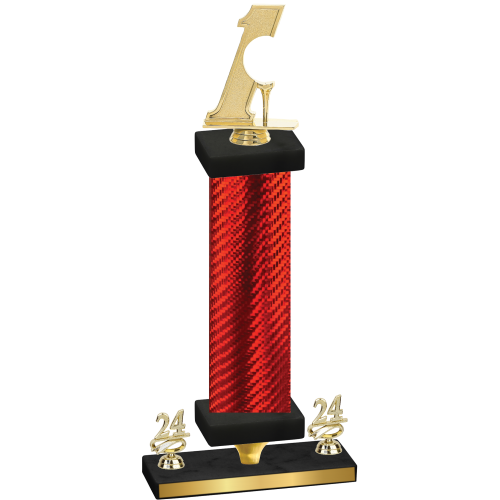 Premium Single Red Carbon Fiber Year Golf Trophy