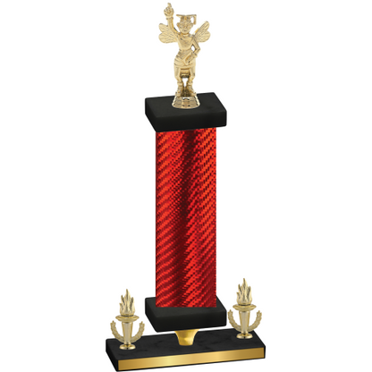 Premium Single Red Carbon Fiber Victory Academics Trophy