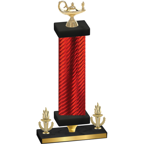 Premium Single Red Carbon Fiber Victory Academics Trophy