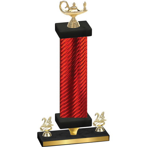 Premium Single Red Carbon Fiber Year Academics Trophy