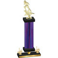 Premium Single Purple Carbon Fiber First Place Football Trophy