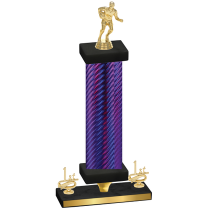 Premium Single Purple Carbon Fiber First Place Rugby Trophy