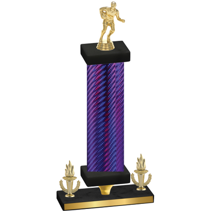 Premium Single Purple Carbon Fiber Victory Rugby Trophy