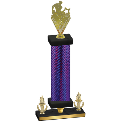 Premium Single Purple Carbon Fiber Victory Rugby Trophy