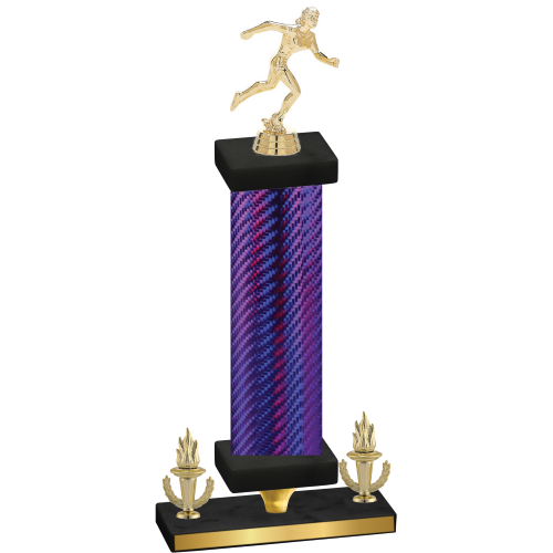 Premium Single Purple Carbon Fiber Victory Running Trophy