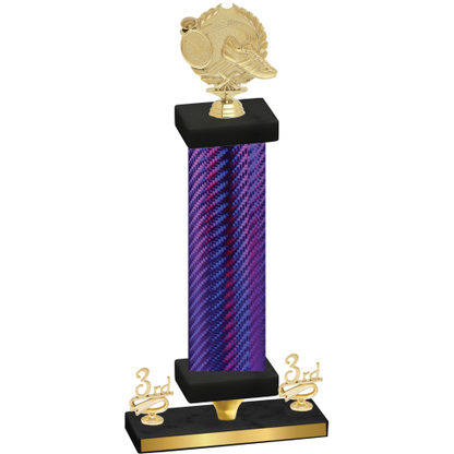 Premium Single Purple Carbon Fiber Third Place Running Trophy