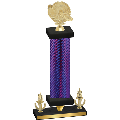 Premium Single Purple Carbon Fiber Victory Running Trophy