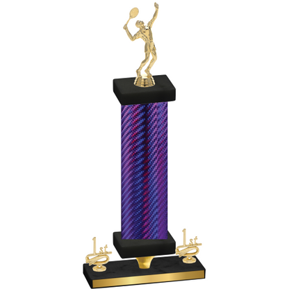 Premium Single Purple Carbon Fiber First Place Tennis Trophy