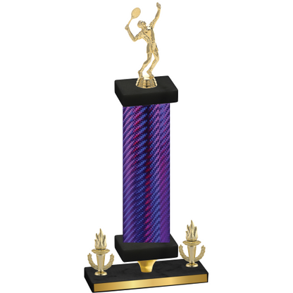 Premium Single Purple Carbon Fiber Victory Tennis Trophy