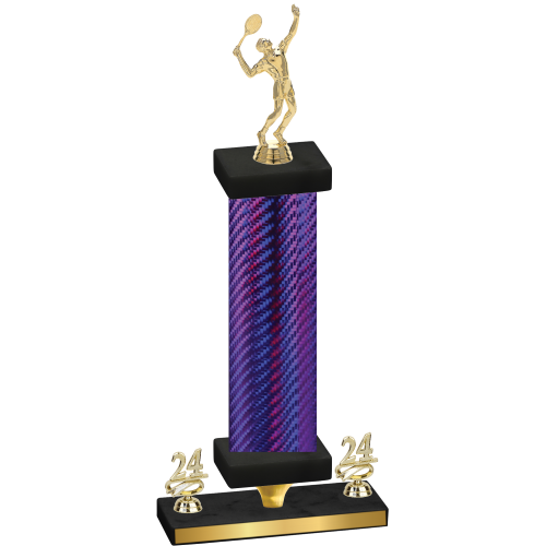 Premium Single Purple Carbon Fiber Year Tennis Trophy