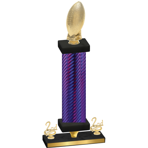 Premium Single Purple Carbon Fiber Second Place Football Trophy