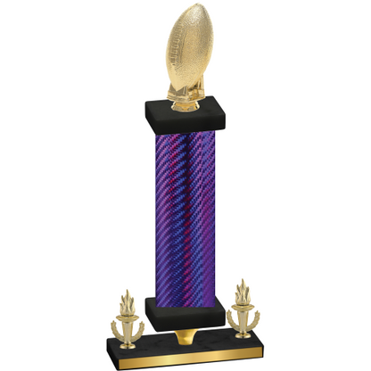 Premium Single Purple Carbon Fiber Victory Football Trophy