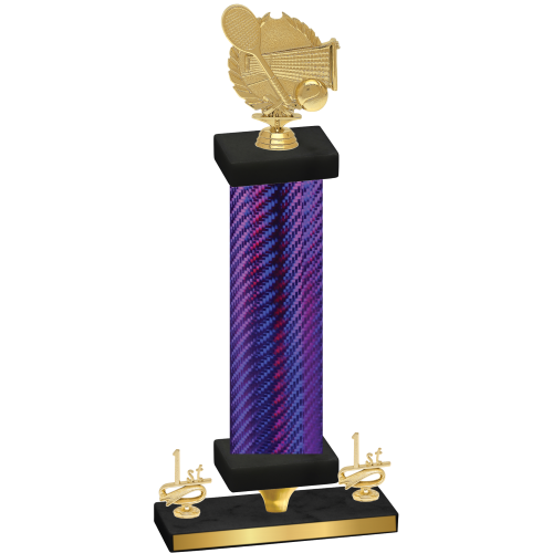 Premium Single Purple Carbon Fiber First Place Tennis Trophy