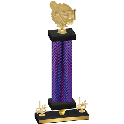 Premium Single Purple Carbon Fiber First Place Tennis Trophy